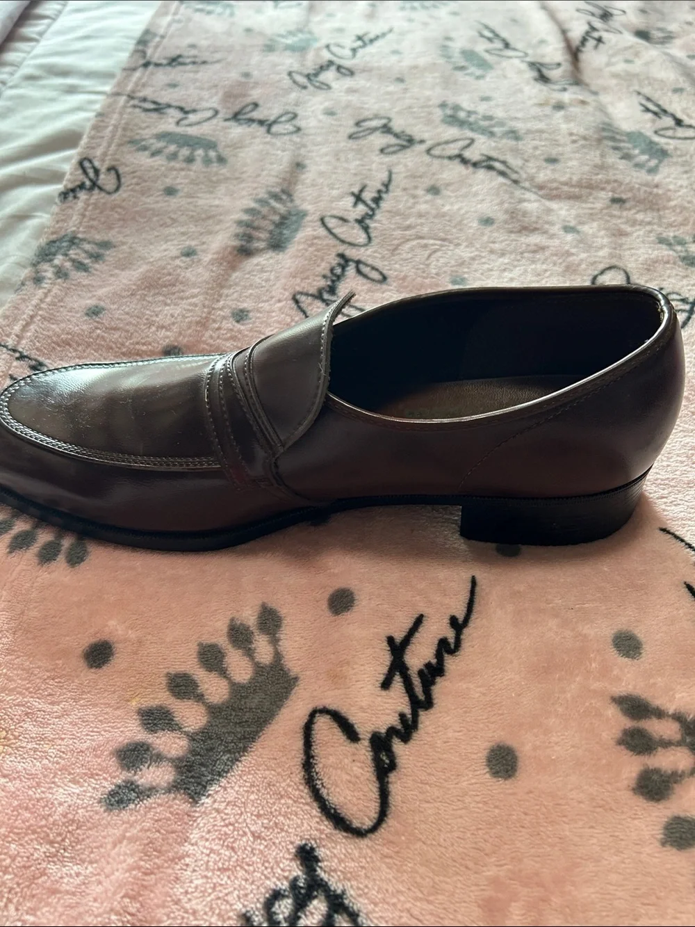 Men's Brown Leather Slip-On Loafers Size 9.5